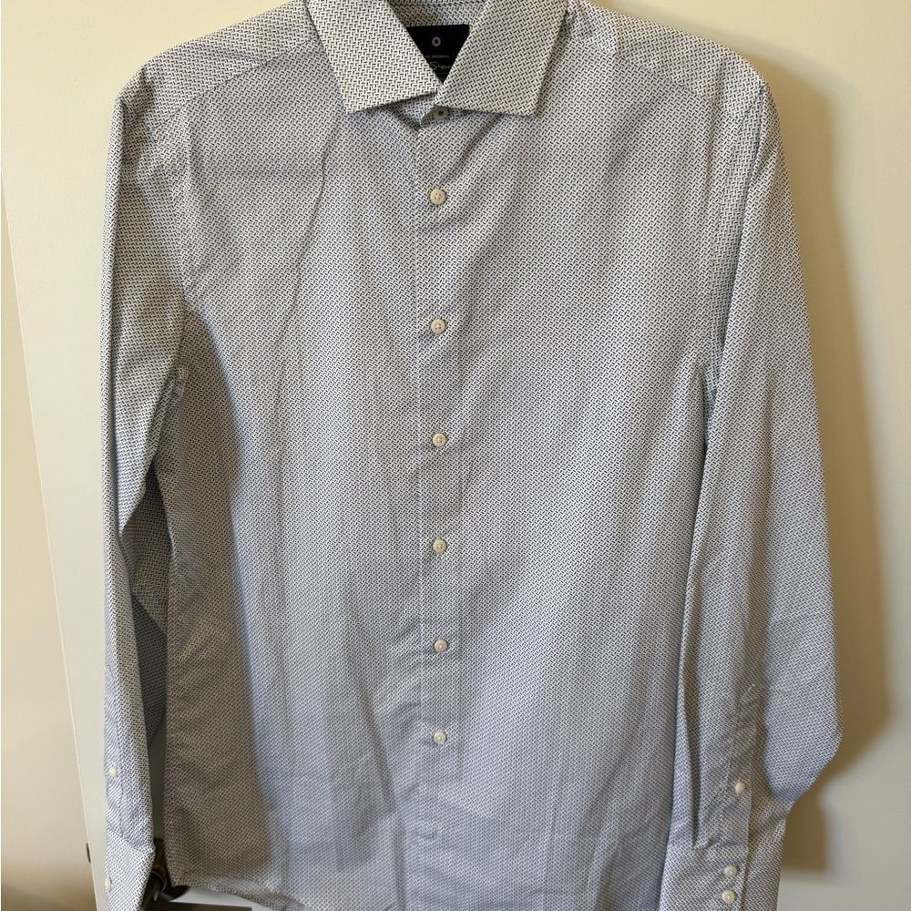 Ben Sherman Light Blue Geometric Dress Shirt